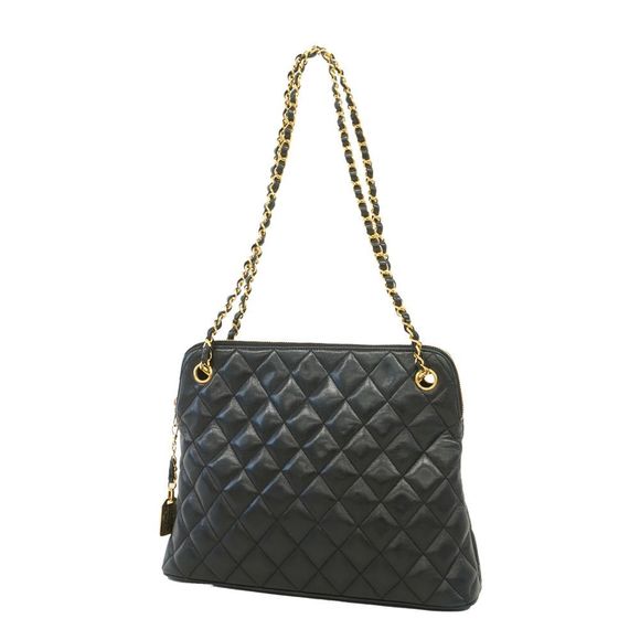 Chanel Matelasse Chain Shoulder Lambskin Black Gold Metal Fittings - Picture 1 of 7